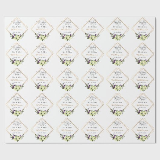 Personalisierte Hochzeit Geschenkpapier (Flach)