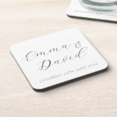 Personalisierte Hochzeit Getränkeuntersetzer (Linke Seite)