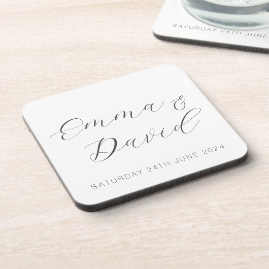 Personalisierte Hochzeit Getränkeuntersetzer (Linke Seite)