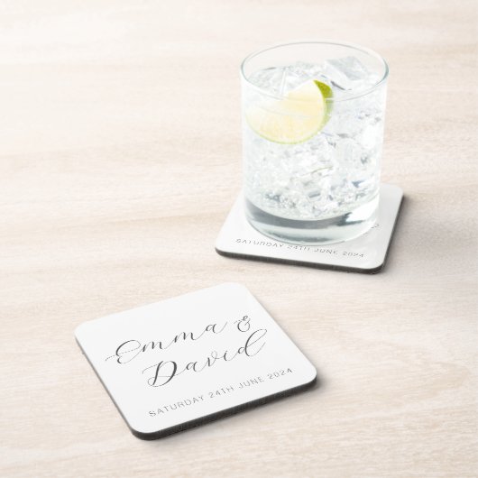 Personalisierte Hochzeit Getränkeuntersetzer (Rechte Seite)