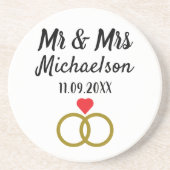 Personalisierte Hochzeit Getränkeuntersetzer (Vorne)