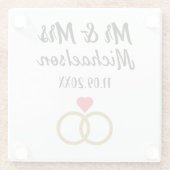 Personalisierte Hochzeit Glasuntersetzer (Rückseite)