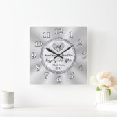 Personalisierte Hochzeit glücklich je nach Geschen Quadratische Wanduhr (Zuhause)