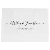 Personalisierte Hochzeit große Geschenktasche Geschenktüte (Rückseite)