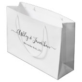 Personalisierte Hochzeit große Geschenktasche Geschenktüte (Rückseite Schrägansicht)