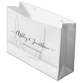 Personalisierte Hochzeit große Geschenktasche Geschenktüte (Vorderseite Schrägansicht)