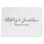 Personalisierte Hochzeit große Geschenktasche Große Geschenktüte (Vorderseite)