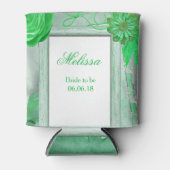 Personalisierte Hochzeit Grüne Blume Dosenkühler (Vorderseite)