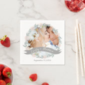 Personalisierte Hochzeit Ihres Fotos Quartz Rosa W Serviette (Beispiel)