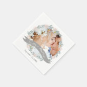 Personalisierte Hochzeit Ihres Fotos Quartz Rosa W Serviette (Ecke)