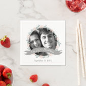 Personalisierte Hochzeit Ihres Fotos Quartz Rosa W Serviette (Beispiel)