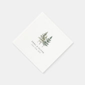 Personalisierte Hochzeit im Bergwald mit Kiefern Serviette (Ecke)