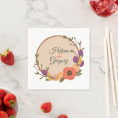 Personalisierte Hochzeit im Blumengarten Serviette (Beispiel)