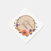 Personalisierte Hochzeit im Blumengarten Serviette (Ecke)