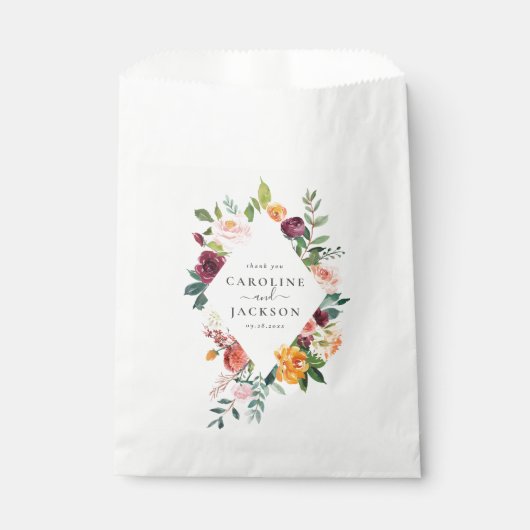 Personalisierte Hochzeit im Herbst Blume Geschenktütchen (Vorderseite)