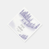 Personalisierte Hochzeit im Winterwald Serviette (Ecke)