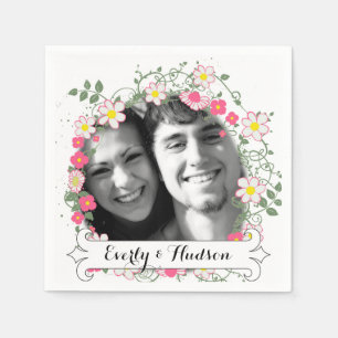 Personalisierte Hochzeit in der Garland-Foto Serviette