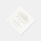 Personalisierte Hochzeit in Gold Rustic Serviette (Ecke)