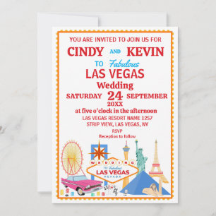 Personalisierte Hochzeit in Las Vegas Einladung