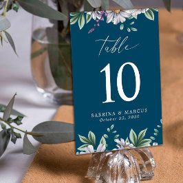 Personalisierte Hochzeit in Navy Blue Elegant Tischnummer