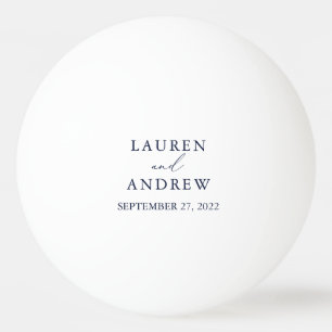 Personalisierte Hochzeit in Navy und White Tischtennisball