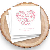 Personalisierte Hochzeit in Rosa Herz und Blume Serviette