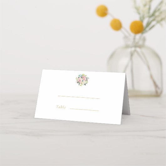 Personalisierte Hochzeit in Rosa Platzkarte (Vorderseite)