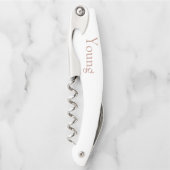 personalisierte Hochzeit in rosegold corkschraube Kellnermesser (Vorderseite)