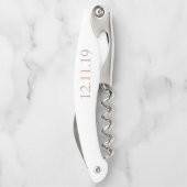 personalisierte Hochzeit in rosegold corkschraube Kellnermesser (Rückseite)