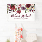 Personalisierte Hochzeit in Rot und Rosa Banner (Insitu)