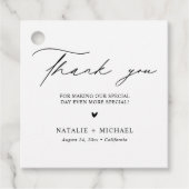 Personalisierte Hochzeit in Schwarz und Weiß Geschenkanhänger (Vorderseite)