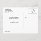 Personalisierte Hochzeit in Urlaubsort Strandfarbe Ankündigungspostkarte (Rückseite)