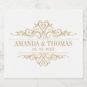 Personalisierte Hochzeit in weißem Rahmen Schaumweinetikett (Einzelnes Label)