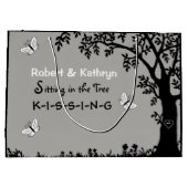 Personalisierte Hochzeit/Jubiläum Romantik Große Geschenktüte (Rückseite)