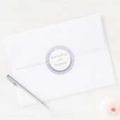 Personalisierte Hochzeit Lila Runder Aufkleber (Umschlag)