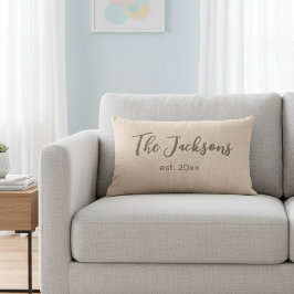 Personalisierte Hochzeit Lumbalkissen mit Jute Tex Lendenkissen