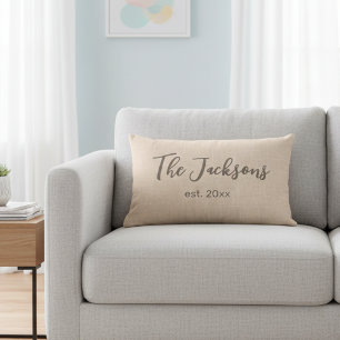 Personalisierte Hochzeit Lumbalkissen mit Jute Tex Lendenkissen