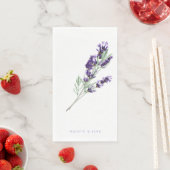 Personalisierte Hochzeit mit Aquarelllavender Serviette (Beispiel)