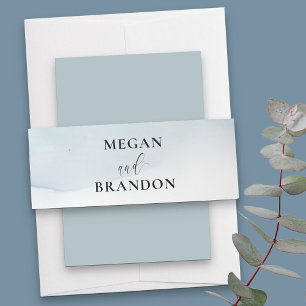 Personalisierte Hochzeit mit blauem grauem Waterco Einladungsbanderole