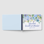 Personalisierte Hochzeit mit blauer Wasserfarbe Gästebuch (Voll)
