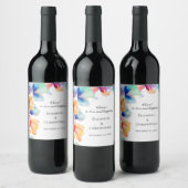 Personalisierte Hochzeit mit blühenden Wasserfarbe Weinetikett (Flaschen)