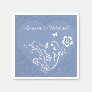 Personalisierte Hochzeit mit Blumen Serviette
