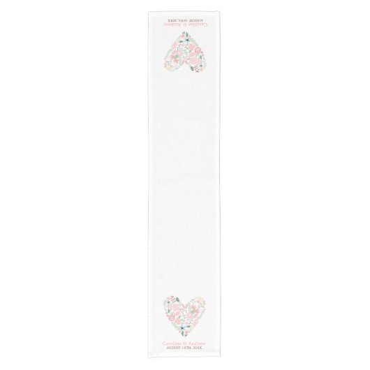 Personalisierte Hochzeit mit Blumenkohl Kurzer Tischläufer (Vorderseite)