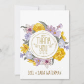 Personalisierte Hochzeit mit Blumenkranz Dankeskarte (Vorderseite)