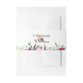 Personalisierte Hochzeit mit Blumenrosa Einladungsbanderole