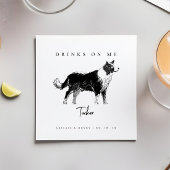Personalisierte Hochzeit mit Hunden-Sketch-Drinks Serviette