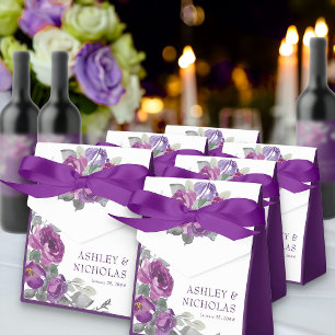 Personalisierte Hochzeit mit lila Blumen Geschenkschachtel