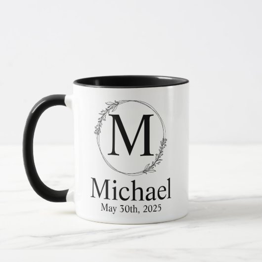 Personalisierte Hochzeit Mit Monogramm Tasse (Links)
