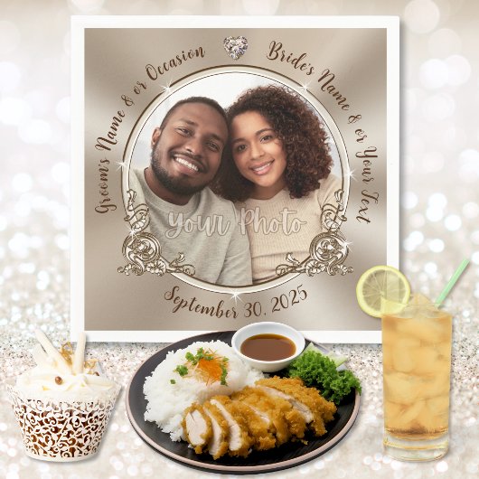 Personalisierte Hochzeit mit Napkins, mit FOTO ode Serviette