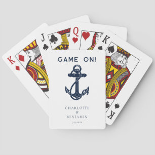 Personalisierte Hochzeit mit nautischem Anker Spielkarten